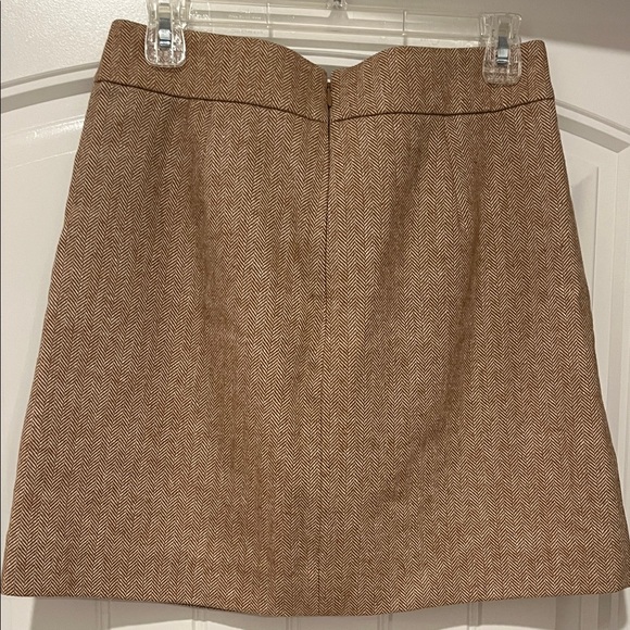 J. Crew Brown Herringbone Mini Skirt - Picture 3 of 5